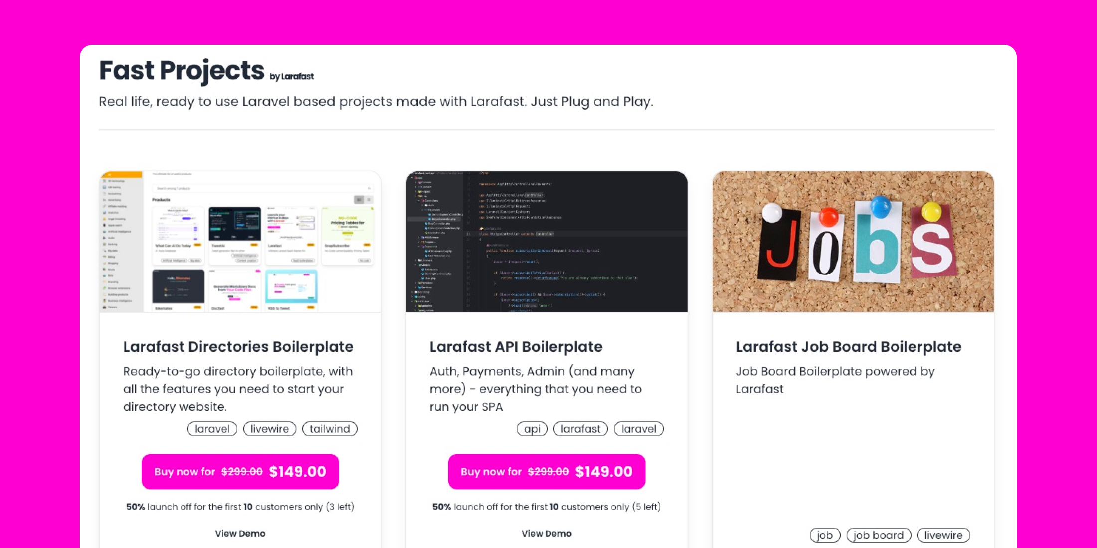 Fast Projects" by Larafast: Real life, ready to use Laravel based Boilerplates