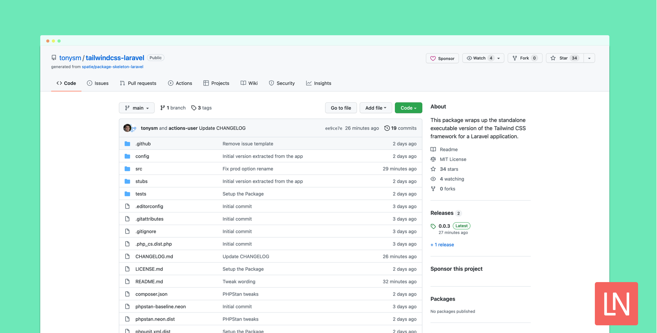 Tailwind CSS Laravel Package